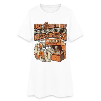 Narrativ Haltbarkeit - Frauen T-Shirt-Kleid - Weiß - Vorne