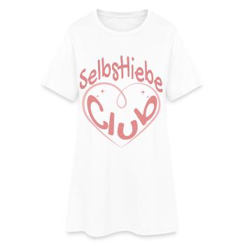 Selbstliebe– Herz Design mit positiver Botschaft - Frauen T-Shirt-Kleid - Weiß - Vorne