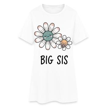 Gender Reveal Baby Shower Big Sis Big Sister Mom - Women’s T-Shirt Dress - white - Front