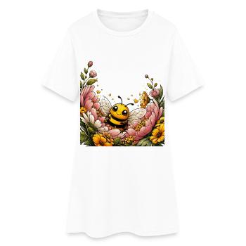 Bee Honey Beekeeper Honeycomb Bee Insect - Women’s T-Shirt Dress - white - Front