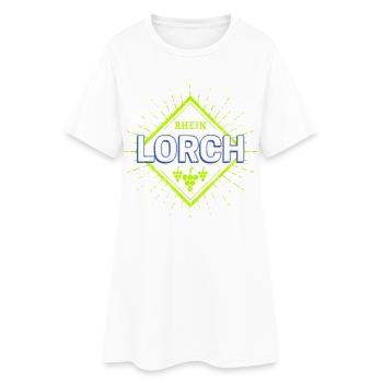Lorch am Rhein in Deutschland mit Vintage Reben - Frauen T-Shirt-Kleid - Weiß - Vorne