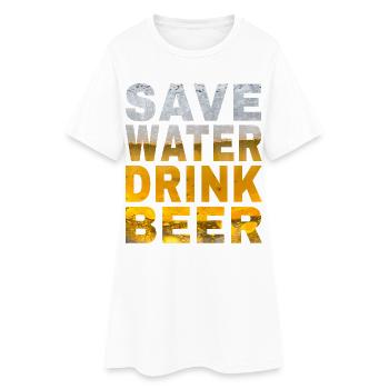 Économiser de l’eau Boire de la bière JGA Bière pour le Malle - Robe T-shirt Femme - blanc - Devant