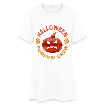 Halloween Kürbisgesicht Kürbis Vintage Kostüm - Frauen T-Shirt-Kleid - Weiß - Vorne