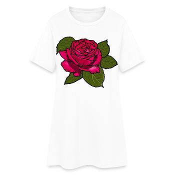 Rose - Robe T-shirt Femme - blanc - Devant