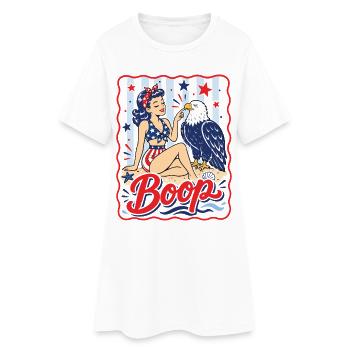 Boop Vintage USA Girl Eagle Patriotic - Women’s T-Shirt Dress - white - Front