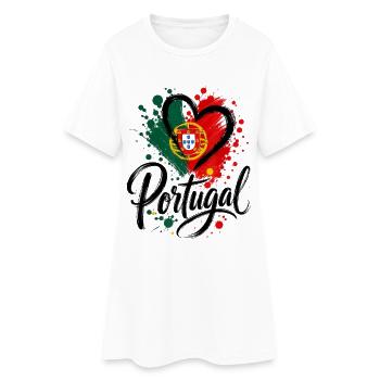 Portugal Heart Splash - Women’s T-Shirt Dress - white - Front