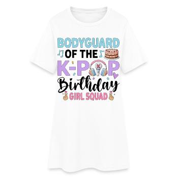 Garde du corps de l’escouade des filles d’anniversaire K-Pop - Robe T-shirt Femme - blanc - Devant
