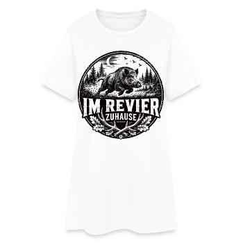 Im Revier Zuhause Jagd Motiv - Frauen T-Shirt-Kleid - Weiß - Vorne