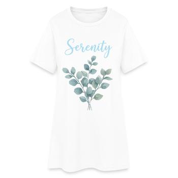 Branches aquarelle d’eucalyptus Serenity - Robe T-shirt Femme - blanc - Devant