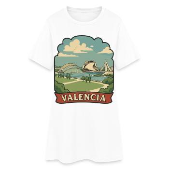 Valencia Arts and Sciences Retro Travel Sticker - Women’s T-Shirt Dress - white - Front
