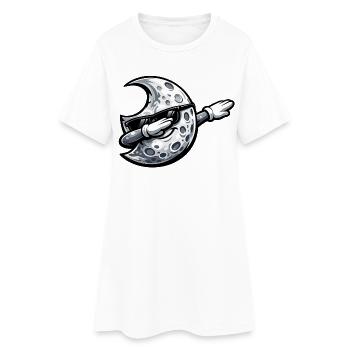 Dabbing Mond Moon Weltall Space Design - Women’s T-Shirt Dress - white - Front