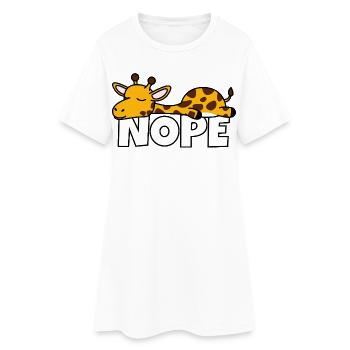 Girafe paresseuse non Pas aujourd’hui Afrique paresseuse - Robe T-shirt Femme - blanc - Devant