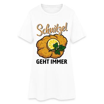 Schnitzel geht immer | mit Zitrone und Petersilie - Frauen T-Shirt-Kleid - Weiß - Vorne