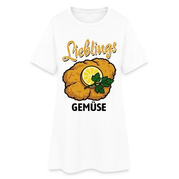 Schnitzel | Lieblings Gemüse - Frauen T-Shirt-Kleid - Weiß - Vorne