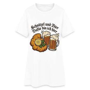 Schnitzel und Bier | Bayern Vibes - Frauen T-Shirt-Kleid - Weiß - Vorne