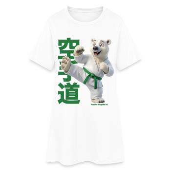 Karate Eisbär - Frauen T-Shirt-Kleid - Weiß - Vorne
