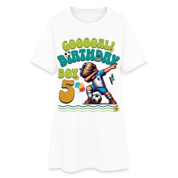 5 . Football d’anniversaire - Robe T-shirt Femme - blanc - Devant