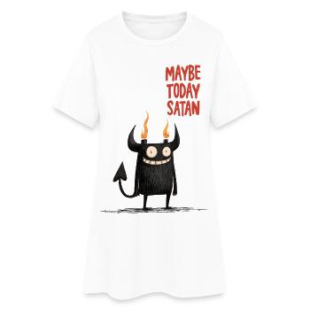 Vielleicht Heute Satan - Frauen T-Shirt-Kleid - Weiß - Vorne