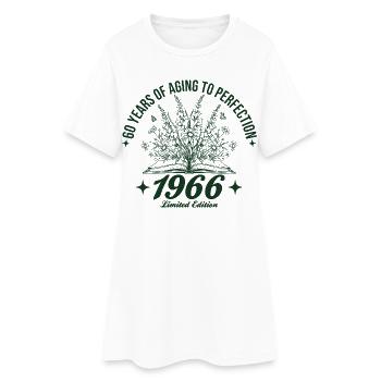 60. Geburtstag Wildblumen Jahrgang 1966 Retro - Frauen T-Shirt-Kleid - Weiß - Vorne