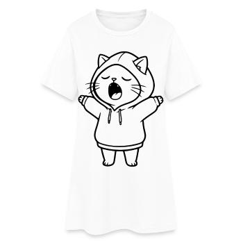 Chat - Robe T-shirt Femme - blanc - Devant