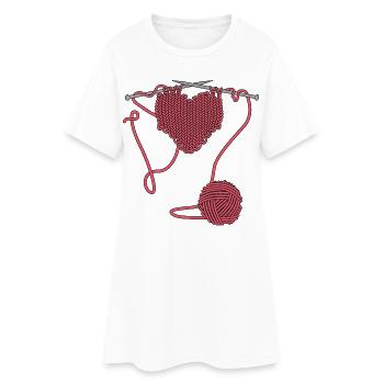 J’adore crocheter ou tricoter - Robe T-shirt Femme - blanc - Devant