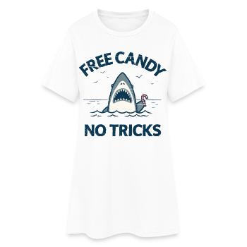 Requin Candy Gratuit Sans Astuces - Robe T-shirt Femme - blanc - Devant