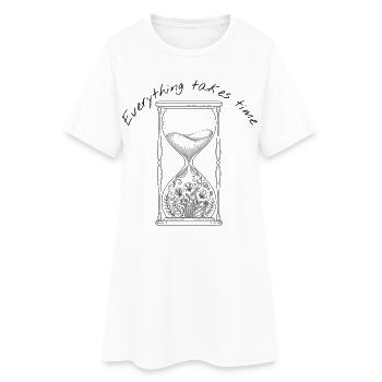 Tout prend du temps Sablier - Robe T-shirt Femme - blanc - Devant