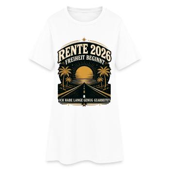 Rente 2026 Roadtrip in die Freiheit - Frauen T-Shirt-Kleid - Weiß - Vorne