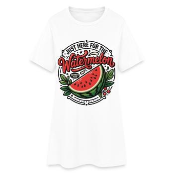 Je suis juste ici pour la pastèque | Été 2026 - Robe T-shirt Femme - blanc - Devant
