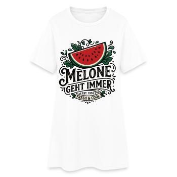 Melone Geht Immer Retro Logo - Frauen T-Shirt-Kleid - Weiß - Vorne