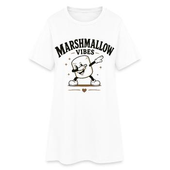 Ambiance guimauve - Robe T-shirt Femme - blanc - Devant