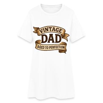 Vintage Dad – Aged to Perfection Oldschool Banner - Frauen T-Shirt-Kleid - Weiß - Vorne