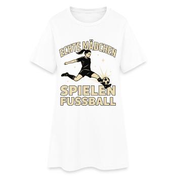 Echte Mädchen Spielen Fussball Mädchenfussball - Frauen T-Shirt-Kleid - Weiß - Vorne