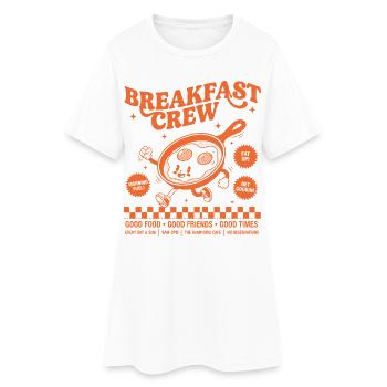 Petit-déjeuner Brunch drôle Café Pancake Nourriture Bacon - Robe T-shirt Femme - blanc - Devant