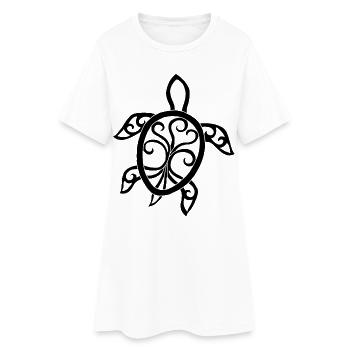Black Mandala Turtle - Women’s T-Shirt Dress - white - Front