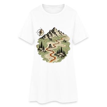 Sentier VTT, Carte des montagnes Compass Nature pour cyclistes en plein air - Robe T-shirt Femme - blanc - Devant