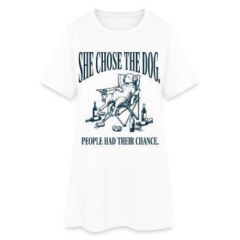 Maman drôle, elle a choisi le chien - Robe T-shirt Femme - blanc - Devant