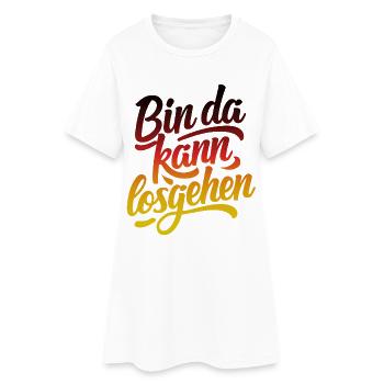 Bin da kann losgehen | Fußball 2026 - Frauen T-Shirt-Kleid - Weiß - Vorne
