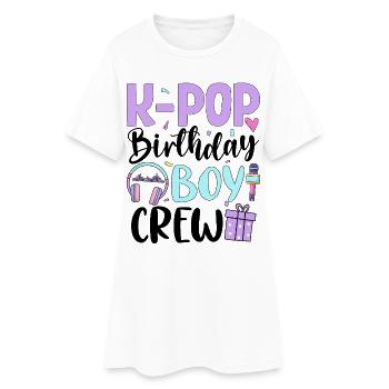K Pop Équipe des Garçons d’Anniversaire - Robe T-shirt Femme - blanc - Devant