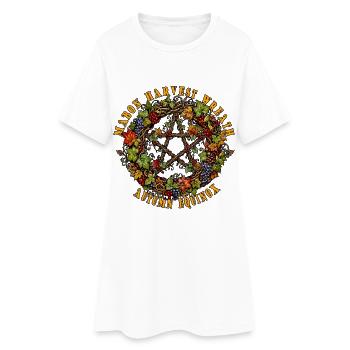 Mabon-Erntekranz Herbst-Tagundnachtundnachtgleiche Heidnisch - Frauen T-Shirt-Kleid - Weiß - Vorne