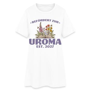 Befördert Zur Uroma 2027 Schwangerschaft Geschenk - Frauen T-Shirt-Kleid - Weiß - Vorne