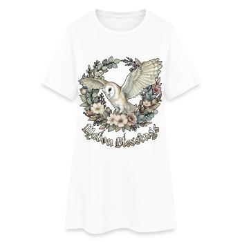 Mabon-Segnungen Heidnische Herbst-Tagundnachtgleiche - Frauen T-Shirt-Kleid - Weiß - Vorne