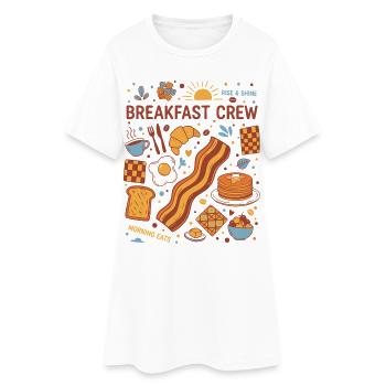 Frühstücksteam Brunch Kaffee Speckpfannkuchen Morgen - Frauen T-Shirt-Kleid - Weiß - Vorne
