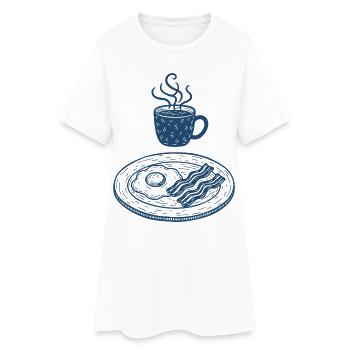 Petit-déjeuner Brunch drôle Café Sandwich Sandwich Sandwich - Robe T-shirt Femme - blanc - Devant