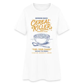 Petit-déjeuner céréales tueuses Petit-déjeuner Petit bonheur drôle - Robe T-shirt Femme - blanc - Devant