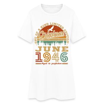Juin 1946 Cadeau rétro vintage d’anniversaire - Robe T-shirt Femme - blanc - Devant