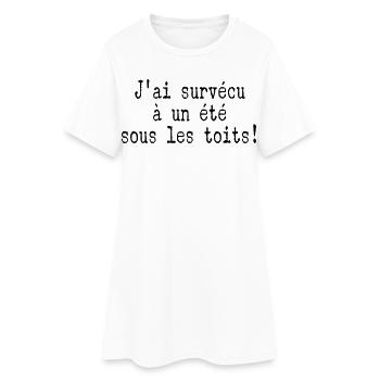 survécu Été Toits - Robe T-shirt Femme - blanc - Devant