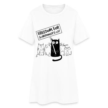 Schrödingers Katze Physik Nerd Geschenk - Frauen T-Shirt-Kleid - Weiß - Vorne