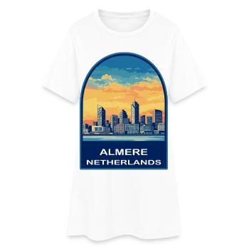 Almere Pays-Bas Skyline Rétro Sunset Travel Bad - Robe T-shirt Femme - blanc - Devant