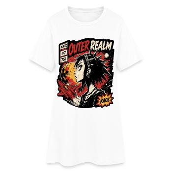 Spacepunk-Held des Äußeren Reiches - Frauen T-Shirt-Kleid - Weiß - Vorne